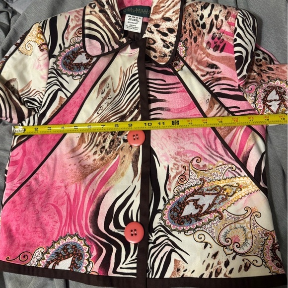 Harve Bernard by Bernard Holtzman Paisley Animal Print Blazer Size‎ 8 - Picture 6 of 8